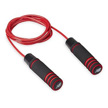 Imagem de New Balance Corda de pular pesada para homens – Alças pesadas, comprimento ajustável, cordas de pular para treino de exercícios para fitness para mulheres, sem emaranhamento rápido – Vermelho
