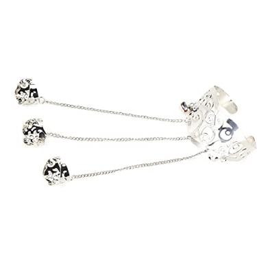 Imagem de Pulseira de anel de dedo, pulseiras de dedo vintage elegante liga simples para mulheres meninas