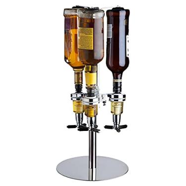 Imagem de Godinger Dispensador de licor com 3 garrafas, garrafa de uísque giratória, garrafa de vinho, suporte de vodca de Bourbon
