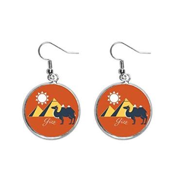 Imagem de Pirâmide Egito Esfinge Camelo Padrão Orelha Pendente Prata Brinco Joia Feminina