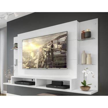 Imagem de Painel TV 60" com Prateleiras Vidro e Nichos Nairóbi Multimóveis