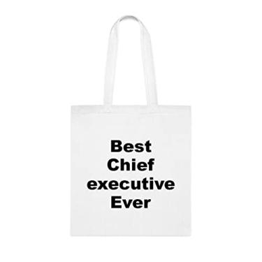 Imagem de Bolsa Tote Chief Executive, Best Chief Executive Ever Bag, Chief Executive, Bolsa de Ombro Chief Executive, Bolsas Reutilizáveis Chief Executive, Ideia de Presente de Cesta de Aniversário, Branco