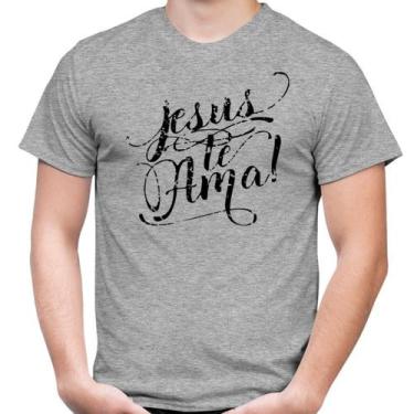 Imagem de Camiseta Masculina Evangélica Jesus Te Ama - 100% Algodão - Atelier Do
