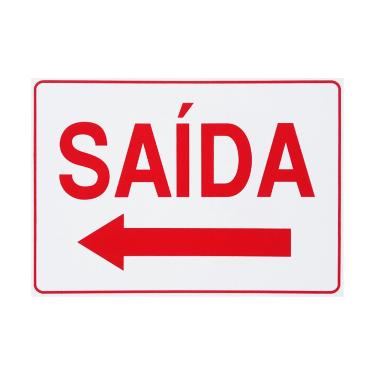 Imagem de Placa De Sinalização Saída Com Seta Para Esquerda 30x20 Acesso - S-212 F9e