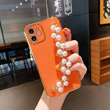 Imagem de Pulseira de pérolas capa macia para iphone 13 12 pro max 11 xs x xr 7 8 plus mini se 2 glitter capa de silicone, f, para iphone 7