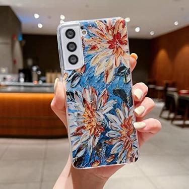 Imagem de Capa de telefone de luxo pintura colorida flores para Samsung S22 S21 Ultra S20 FE Plus A51 A71 A32 A13 A33 A72 A52 A53 5G Capa Traseira, A04, Para Samsung S21 Plus