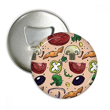 Imagem de Pizza Tomate Foods Peppers Abridor de garrafas de cebola ímã de geladeira emblema multifuncional