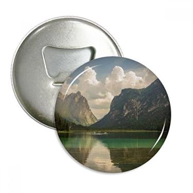 Imagem de Lago Montanha Ciência Natureza Cenário Abridor de Garrafas Imã de Geladeira Emblema Multifuncional