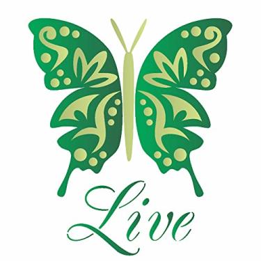 Imagem de Stencil de Plástico para Pintura OPA 14 x 14 cm - 1372 Borboleta Live