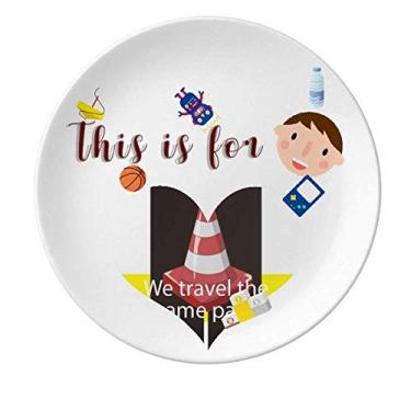 Imagem de Prato de porcelana We Travel The Same Path Prato de jantar redondo masculino