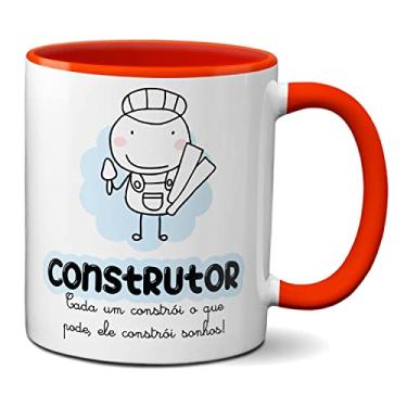 Imagem de Caneca Construtor Aquele Que Constrói Sonhos! Presente (Vermelha)