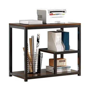 Imagem de KIZQYN Suporte de impressora de piso rack de suporte de mesa de escritório copiadora multifuncional suporte de camada dupla simples impressora de mesa de armazenamento doméstico (cor: A-60 * 40 * 68 cm)