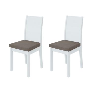Imagem de Conjunto com 2 Cadeiras Athenas Suede Animale Bege e Branco