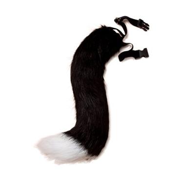 Imagem de Junboon Faux Fur Fox Tail for Cosplay Costume Halloween Party (BW)
