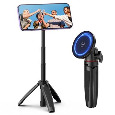 Imagem de ULANZI Tripé magnético para celular compatível com MagSafe, mini bastão de selfie extensível de 360° com cabeça esférica e alça para iPhone 16 15 14 13 12 séries