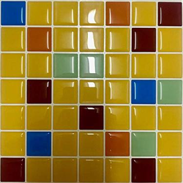 Imagem de Pastilha Adesiva, Cromo Sign, Colorida Amarelo Ouro Branca Resinada Kit 4 Placas