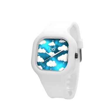 Imagem de Relogio Be Watch Nuvens Pulseira Silicone Branca