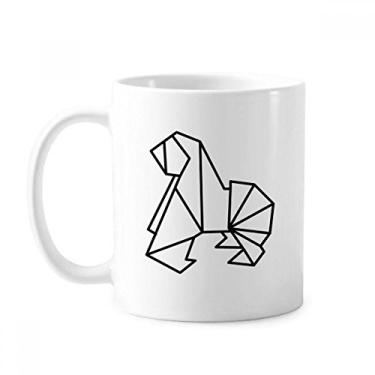 Imagem de Caneca abstrata origami cachorro forma geométrica cerâmica café porcelana caneca louça