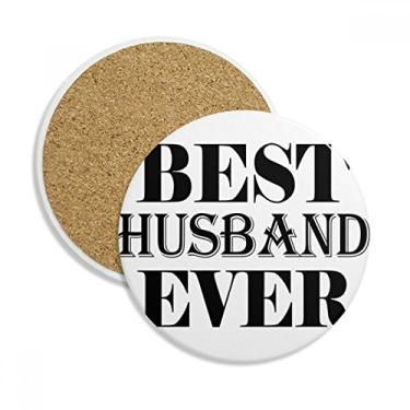 Imagem de Caneca de porta-copos com citação Best Husband Ever Pedra absorvente de proteção de mesa
