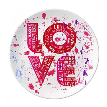 Imagem de Prato de pintura de dia dos namorados rosa de porcelana salver louça de jantar