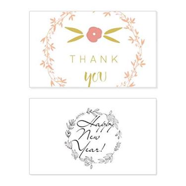 Imagem de Thank Abstract Plants Art Pattern New Year Festival Greeting Card Bless Message Gift