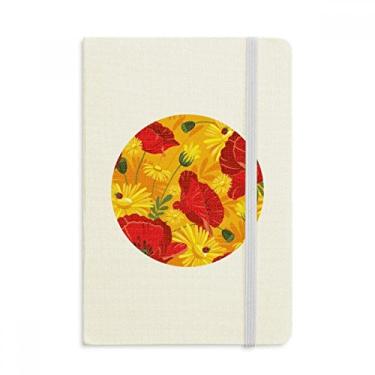 Imagem de Caderno em tela com flores e pintura de milho com capa dura em tecido oficial diário clássico