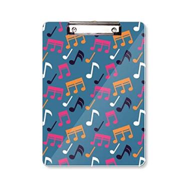 Imagem de Bloco de notas musicais colorido azul para pasta, bloco de notas A4