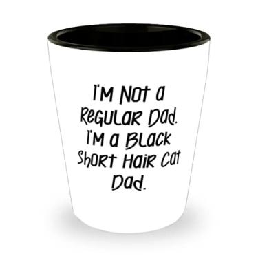 Imagem de Gato de cabelo curto preto para amantes de gatos, I'm Not a Regular Dad. I'm a, Útil preto curto, copo de cerâmica de amigos