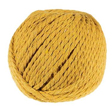 Imagem de Carretéis coloridos de corda de algodão – 4 mm de diâmetro e 50 metros de comprimento – Ótimo para artesanato e macramê feito à mão – Macio ao toque e super versátil (dourado)