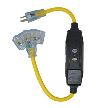 Imagem de Yellow Jacket 2816 Coleman Gfci Quad In-Line Power Block, 125 V, 15 A, 12/3 Awg Sjtw, 3 tomadas