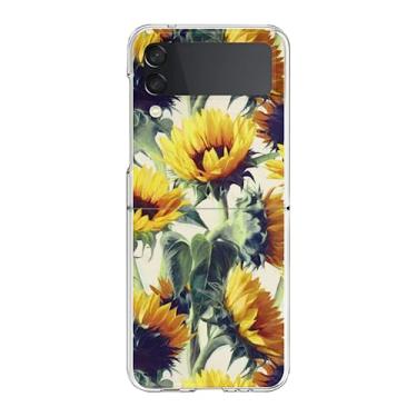 Imagem de Para Samsung Galaxy Z Flip 3 Z Flip 4 Z Flip3 Flip4 Flip 4 3 5G Estojo Transparent Flower Hard PC Case, Z15, Para Z Flip 4 (5G)