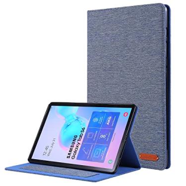 Imagem de Capa protetora para tablet Compatível com Samsung Galaxy Tab S6 10.5 2019 SM-T860/T865 Case, Flip Fold Case Capa de impressão de tecido protetora com Auto Wake Sleep com slots de cartão (Color : Blue