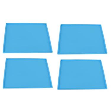 Imagem de QANYEGN Tapete Desidratador De Silicone De Grau Alimentício De 4 Peças Com Resistência A Altas Temperaturas E Superfície Antiaderente Para Carne, Frutas E Vegetais(Azul)