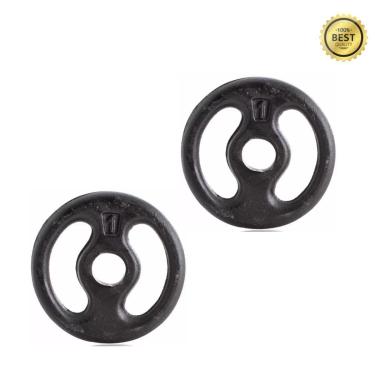 Imagem de KIT 2x Anilhas 1kg Super Premium Ferro Fundido Pintada Academia-Unissex