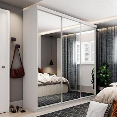 Imagem de Guarda Roupa Casal com Espelho 3 Portas 4 Gavetas Lugano RR Moveis