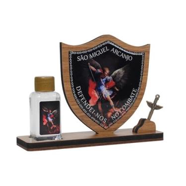 Imagem de Adorno Escudo São Miguel Arcanjo com Porta Água Benta e Pingente Espada