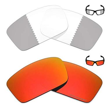 Imagem de 2 pares de lentes de reposição para óculos de sol Oakley Twitch da Mryok+ - cinza eclipse fotocromático/vermelho fogo