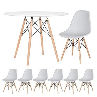 Imagem de Loft7, Mesa redonda Eames 100 cm + 6 cadeiras Eiffel DSW
