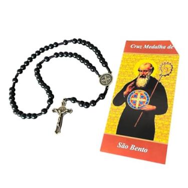 Imagem de Terço São Bento Preto Ouro Velho Acompanha Oração
