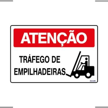 Imagem de Placa De Sinalização Atenção Tráfego De Empilhadeiras 30x20 Ekomunike - S-226 F9e