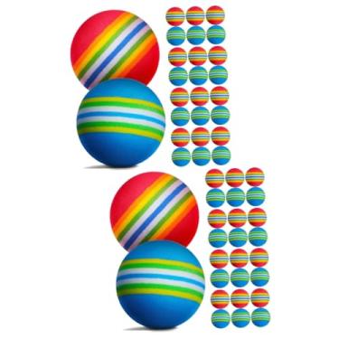 Imagem de 52 Peças bola de arco-íris bolas de golf bolas de prática de golfe com listras coloridas bolas de grama rolando interior bola de brinquedo Bola sólida praticar bola filho Eva