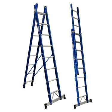 Imagem de Escada em Fibra Tesoura Extensível 8x14 Degraus 2,50x4,40m Premium WBertolo