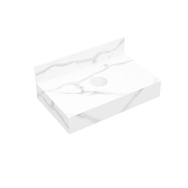 Imagem de Bancada em Porcelanato 60cm para Cuba de Apoio Pró Blu Lavatórios Calacata