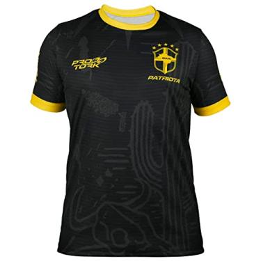 Imagem de Camiseta Pro Tork Brasil Seleção Copa 2022 Tam G Preto/Amarelo, Modelo: CP-308AZ-2