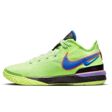 Imagem de Nike Tênis de basquete Lebron NXXT Gen (DR8784-300, verde fantasma/azul corredor, roxo espacial) tamanho 11,5, 43