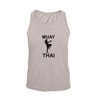 Imagem de Regata Masculina Algodão Muay Thai 1 Estampada Verão Moderna