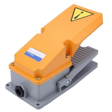 Imagem de Interruptor de pedal, interruptor de pedal AC380V DC220V 10A, interruptor de pedal de auto-reinicialização momentânea, 1 contato aberto e 1 fechado, caixa de alumínio, rolha de contato prata, para