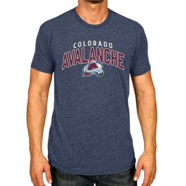 Imagem de Wright & Ditson Camiseta NHL Adult Powerplay Mesclada Unissex - 100% Algodão - Sem Etiqueta e Confortável (Colorado Avalanche - Azul, Adulto Pequeno)