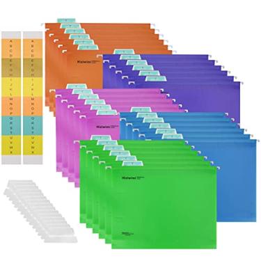 Imagem de 60 pastas de arquivo PP para pendurar tamanho carta, pastas suspensas com abas, pastas de arquivos para arquivamento, arquivos pendurados para arquivos volumosos, tabelas médicas, armazenamento de