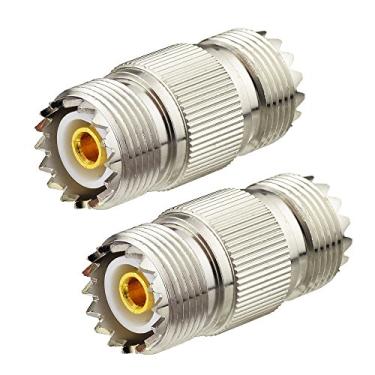 Imagem de wlaniot SO239 Acoplador SO-239 Adaptador de conector coaxial UHF fêmea para fêmea SO239 Conector barril conectores coaxiais de rádio amador 2 peças